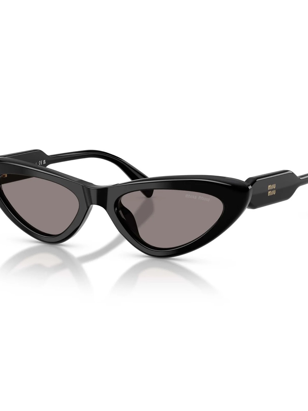 Miu Miu Black Cat-Eye Sunglasses with Gray Lenses